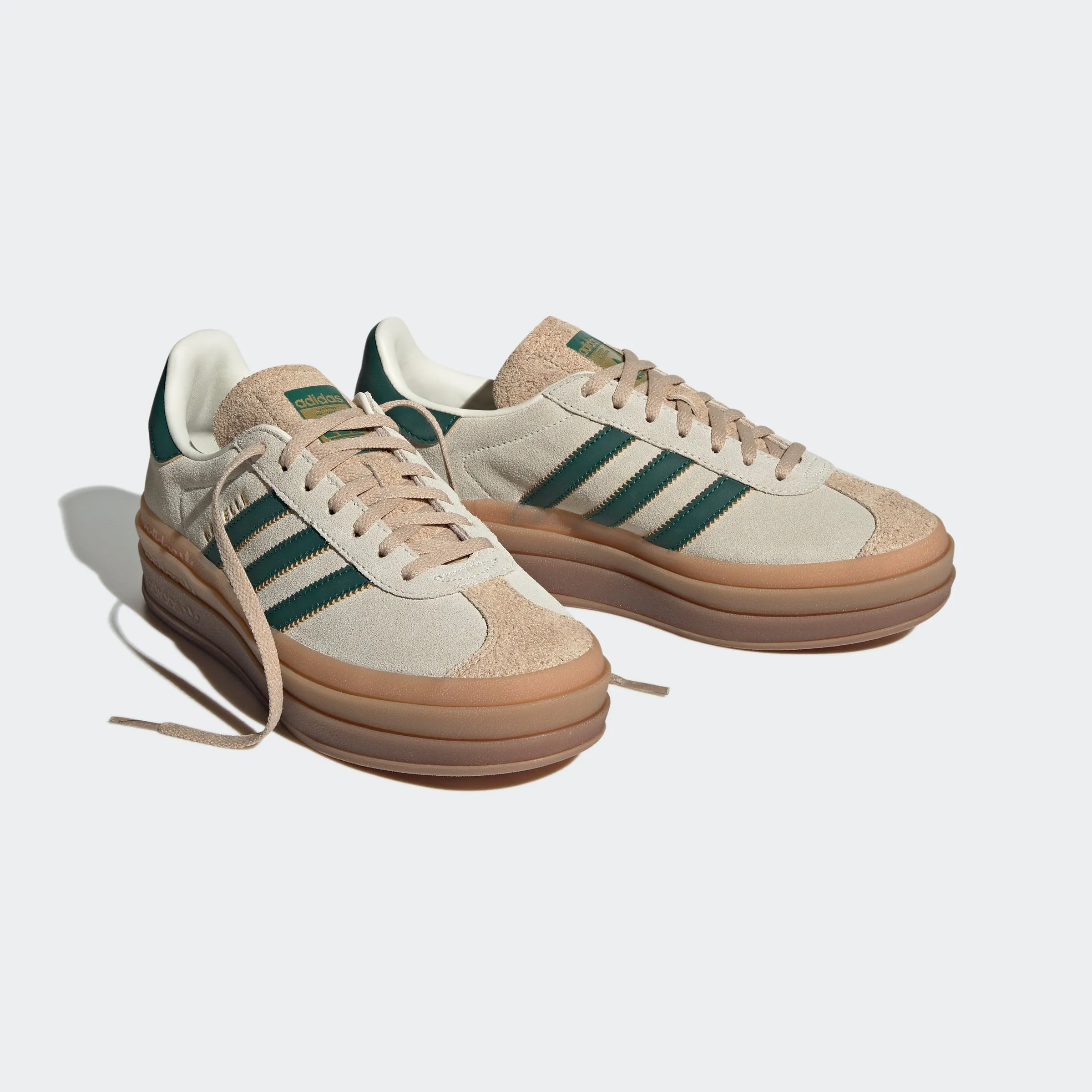 Women's adidas Originals Gazelle Bold Shoes Cream White Green