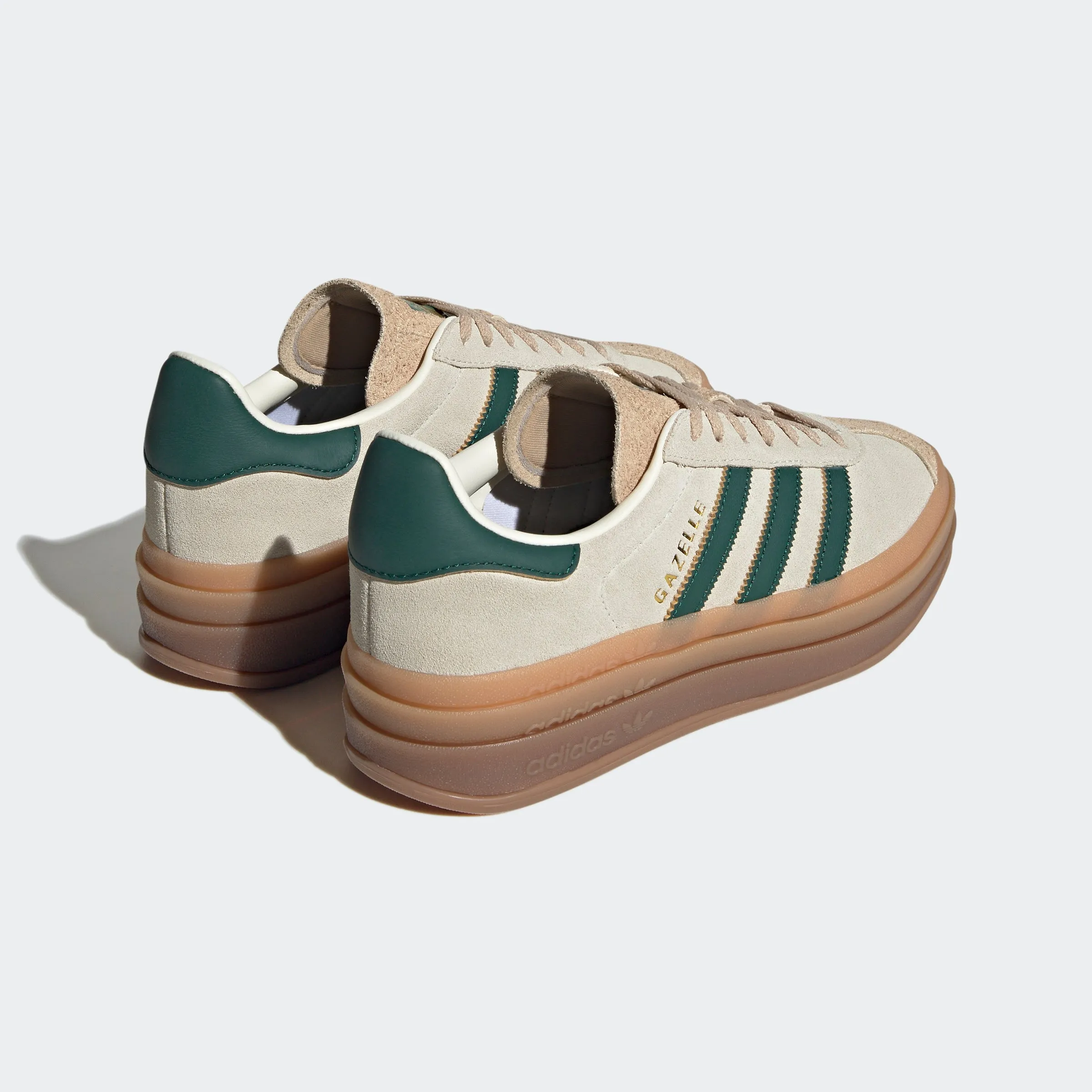 Women's adidas Originals Gazelle Bold Shoes Cream White Green