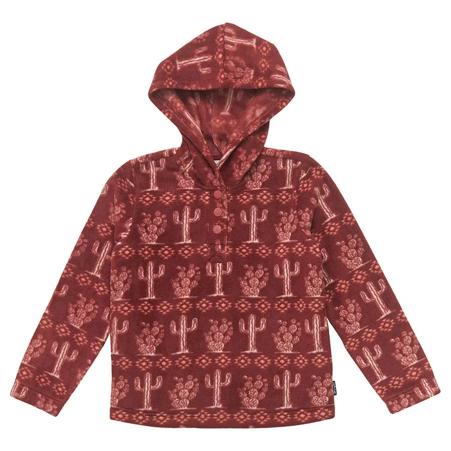 Wrangler Girl's Quarter Snap Hoodie - Burgundy