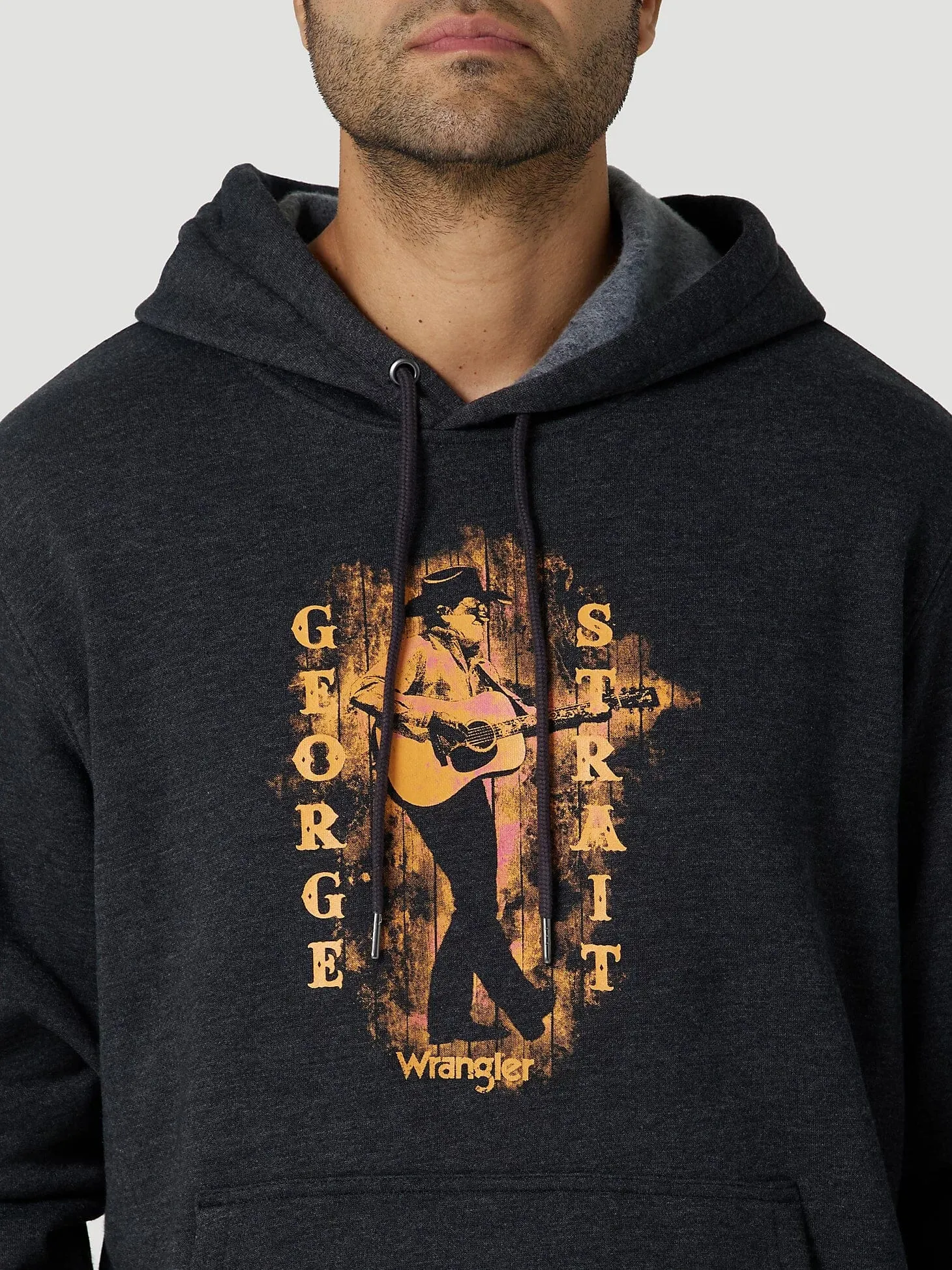 Wrangler Men's - George Strait Guitar Hoodie - Charcoal Heather