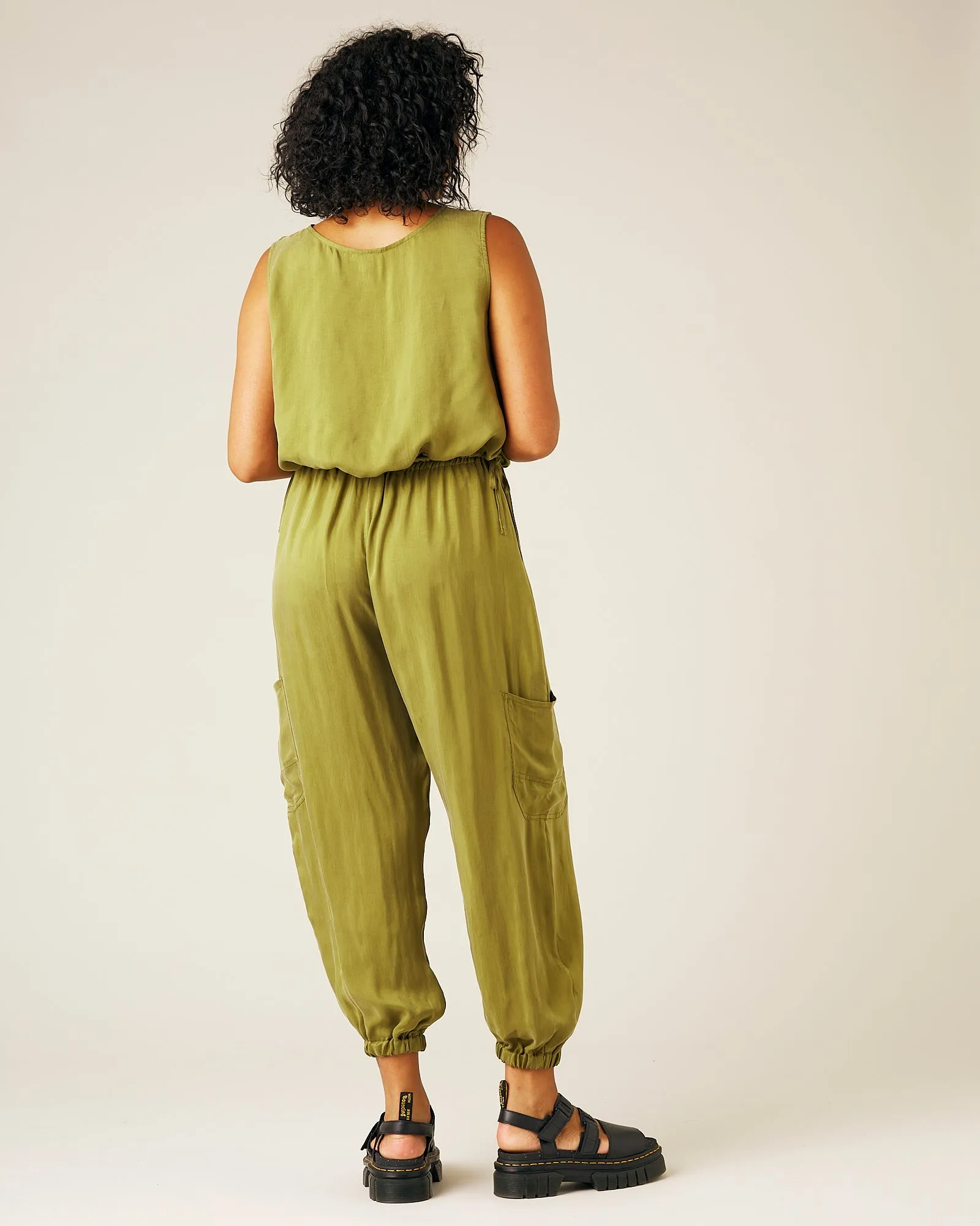 Yoli Cupro Trousers - Olive Oil