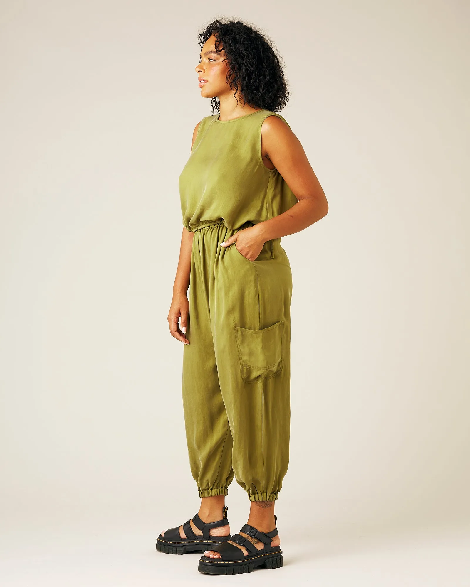 Yoli Cupro Trousers - Olive Oil