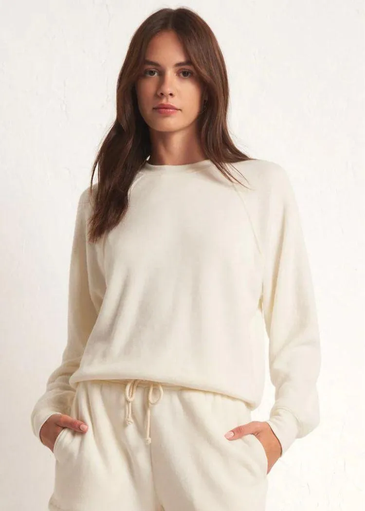 Z Supply Saldana Reverse Fleece Top - Sandstone