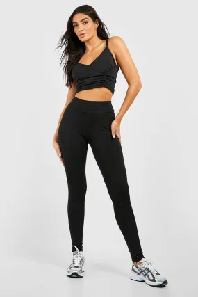 Zip Detail Workout Leggings